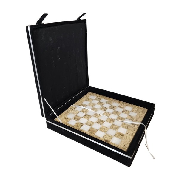 Marble Chess Board Handmade Chess Board with Storage Gift for him Chess Lovers - Picture 4 of 10